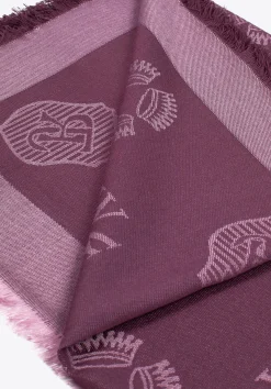 Chusta damska z bambusem tkany w monogram fioletowa><noscript><img width=