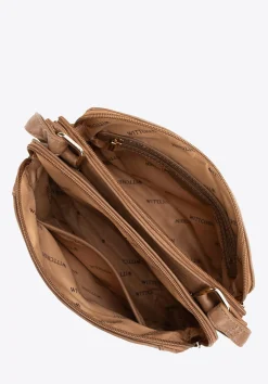 Crossbody damska z ekoskóry dwukomorowa ciemny beż><noscript><img width=