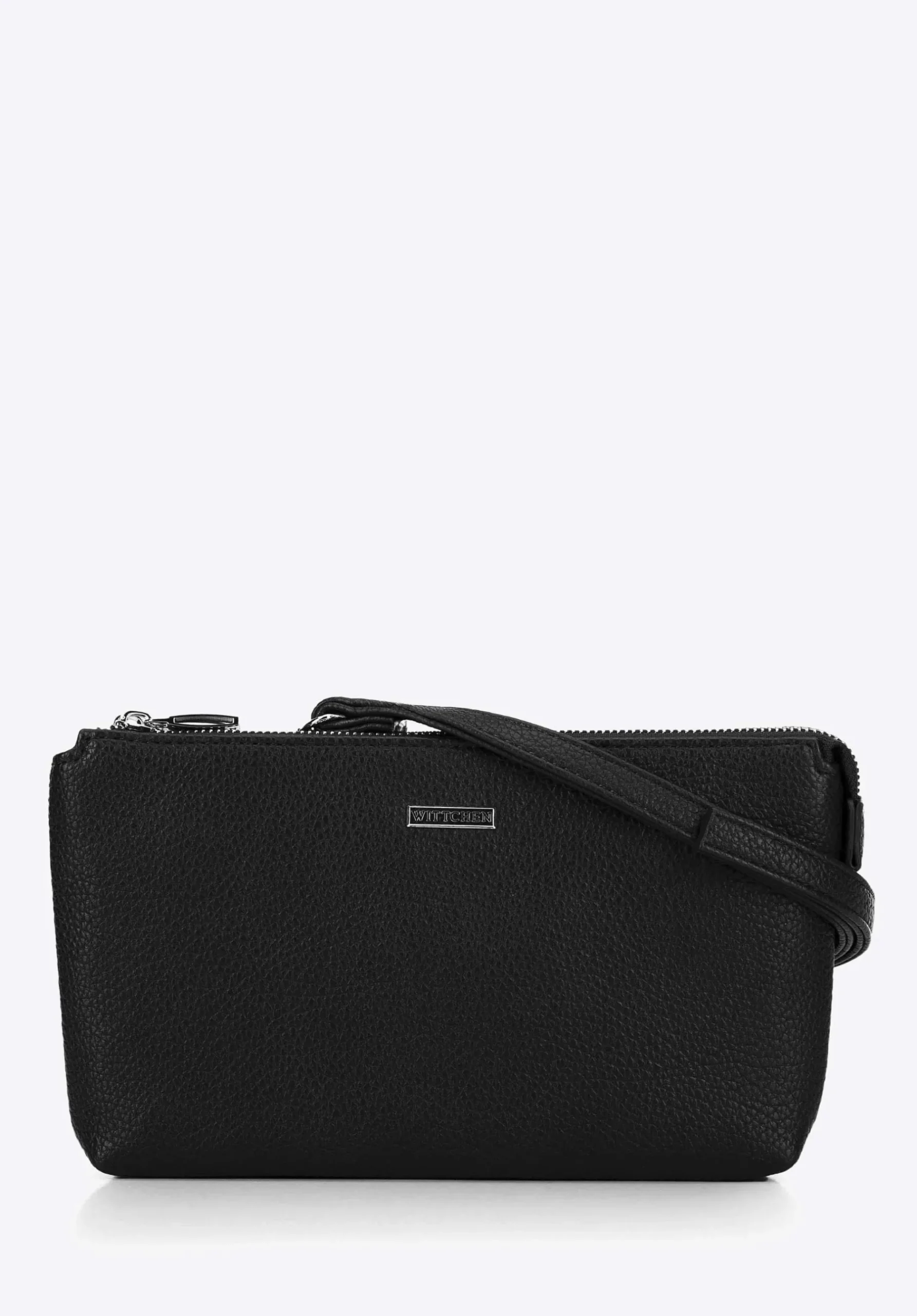 Crossbody z ekoskóry dwukomorowa czarno - srebrna>WITTCHEN Clearance