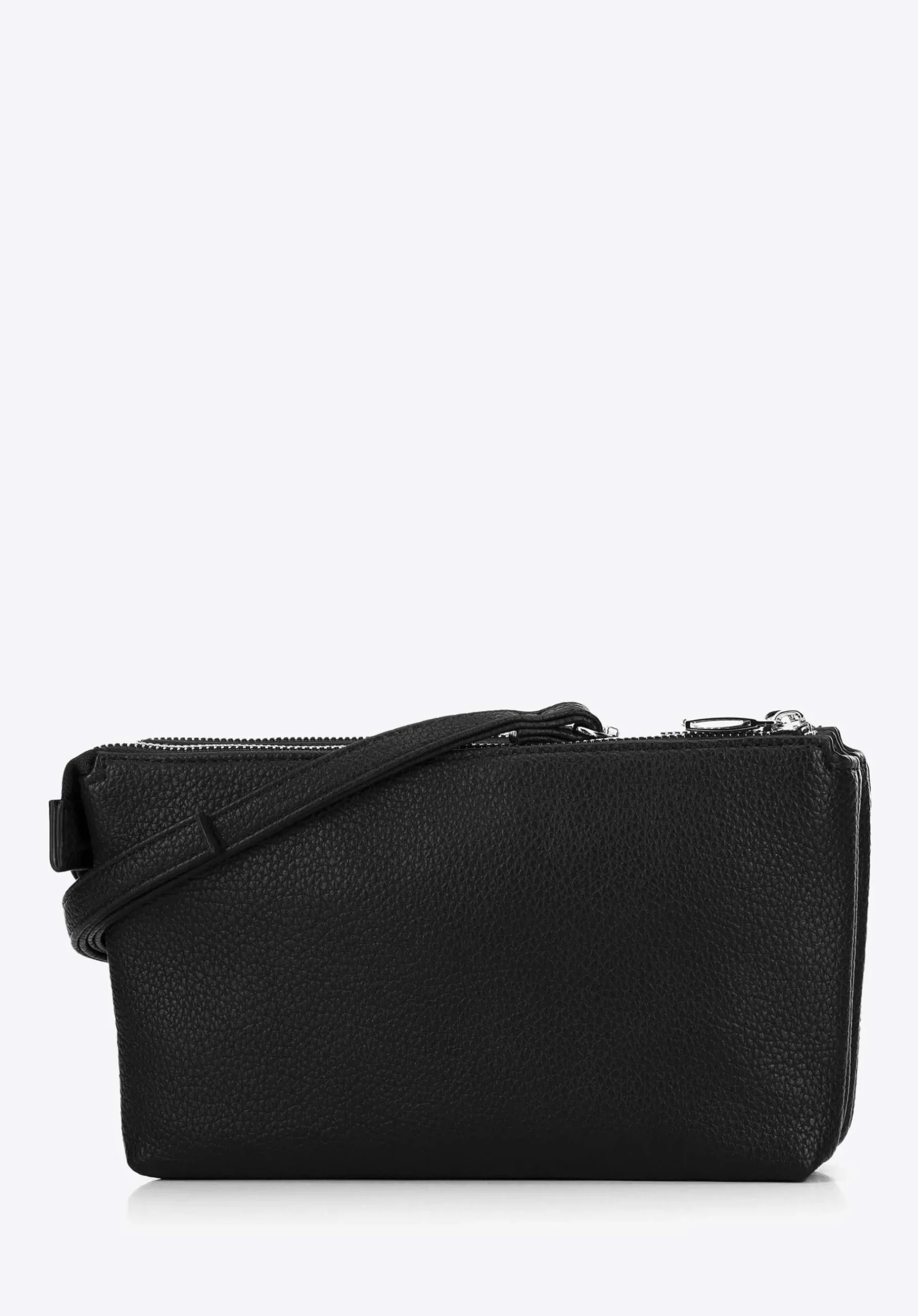 Crossbody z ekoskóry dwukomorowa czarno - srebrna>WITTCHEN Clearance
