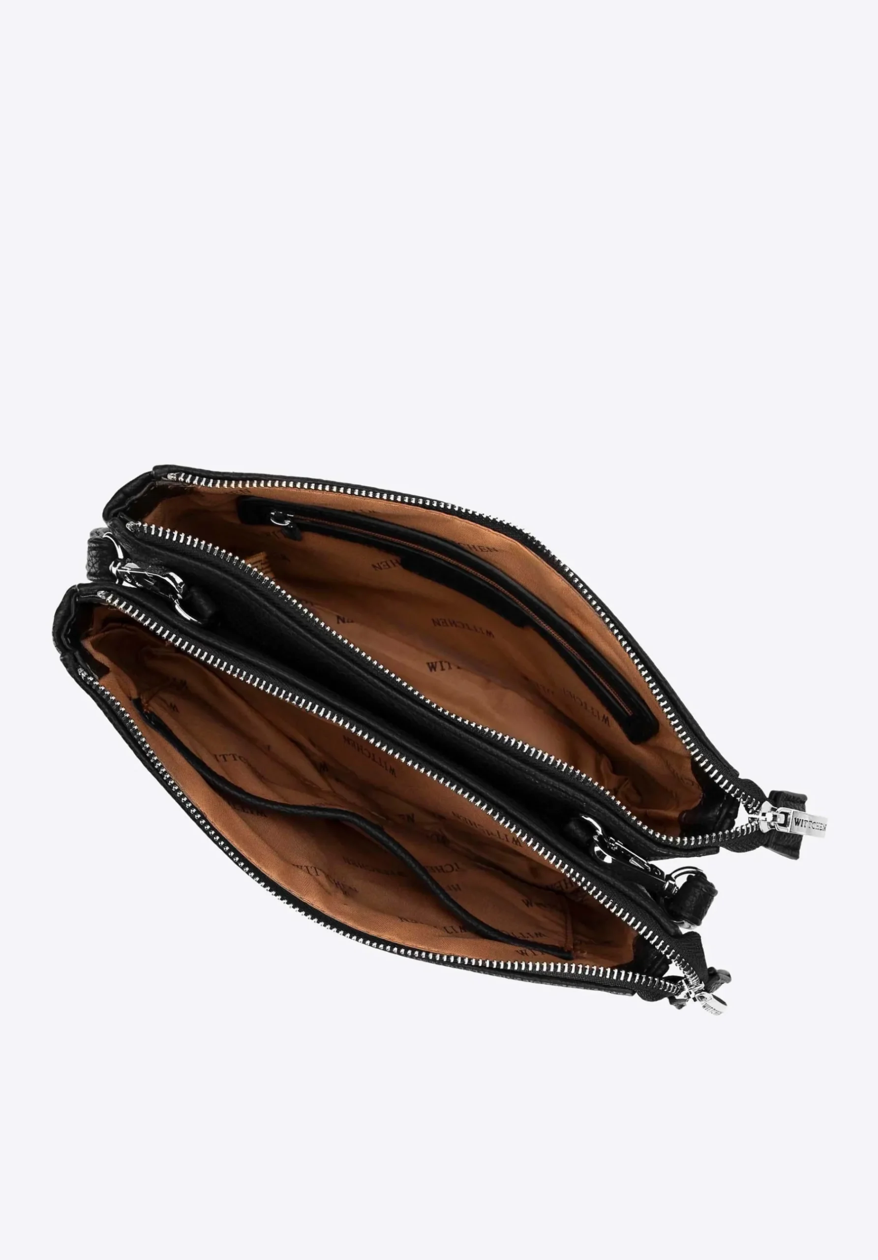 Crossbody z ekoskóry dwukomorowa czarno - srebrna>WITTCHEN Clearance