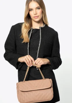 Crossbody z ekoskóry na łańcuszku beżowa>WITTCHEN Hot