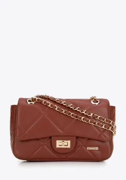 Crossbody z ekoskóry w geometryczne przeszycia czerwona>WITTCHEN New