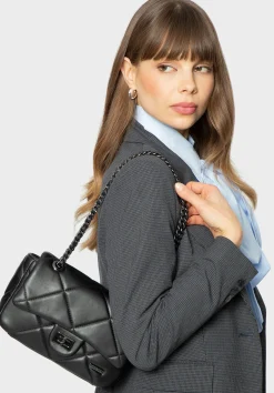 Crossbody z ekoskóry w geometryczne przeszycia czarna>WITTCHEN Hot