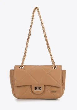 Crossbody z ekoskóry w geometryczne przeszycia beżowa><noscript><img width=