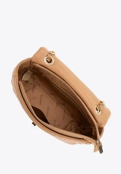 Crossbody z ekoskóry w geometryczne przeszycia beżowa><noscript><img width=
