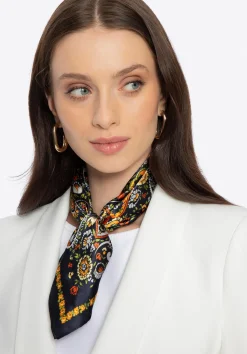 Damska apaszka jedwabna ze wzorem paisley granatowa>WITTCHEN Hot