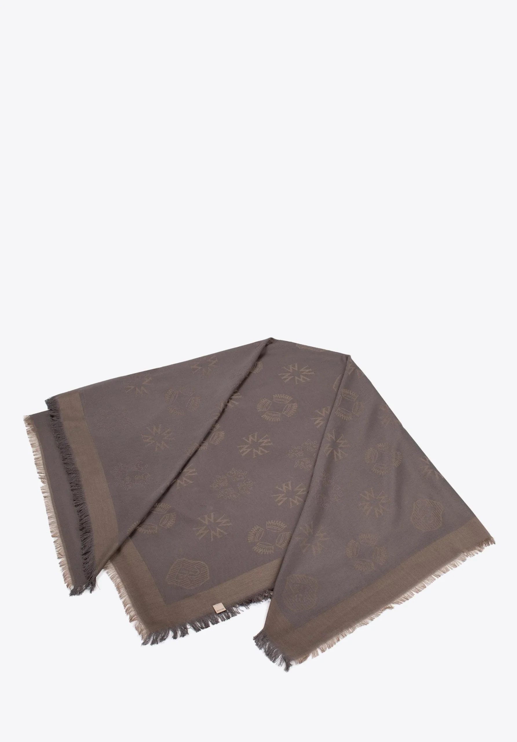 Damska chusta z bambusem tkana w monogram brązowa>WITTCHEN Clearance