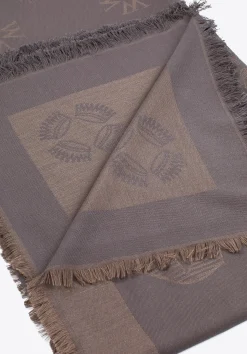 Damska chusta z bambusem tkana w monogram brązowa><noscript><img width=
