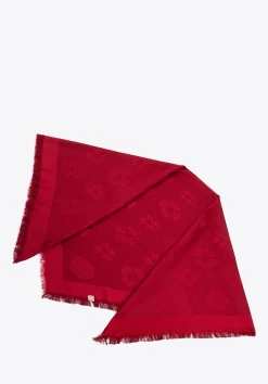 Damska chusta z bambusem tkana w monogram czerwona>WITTCHEN Hot