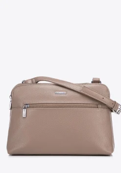 Damska crossbody dwukomorowa z ekoskóry beżowa>WITTCHEN New