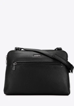 Damska crossbody dwukomorowa z ekoskóry czarno - grafitowa>WITTCHEN Sale