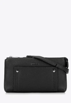 Damska crossbody dwukomorowa z kieszonką czarno - srebrna>WITTCHEN Outlet