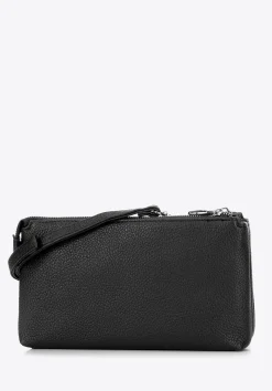 Damska crossbody dwukomorowa z kieszonką czarno - srebrna>WITTCHEN Outlet