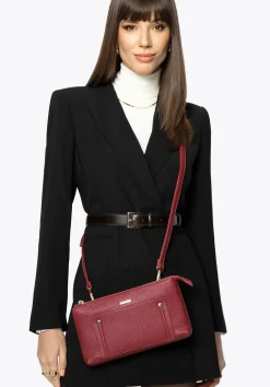 Damska crossbody dwukomorowa z kieszonką czerwona>WITTCHEN Fashion