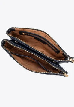 Damska crossbody dwukomorowa z kieszonką granatowa><noscript><img width=