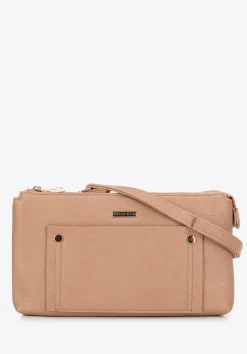 Damska crossbody dwukomorowa z kieszonką beżowa>WITTCHEN Discount
