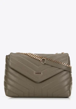 Damska crossbody na łańcuszku z ekoskóry zielona>WITTCHEN Discount