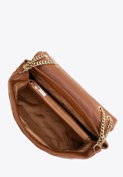 Damska crossbody na łańcuszku z ekoskóry brązowa><noscript><img width=