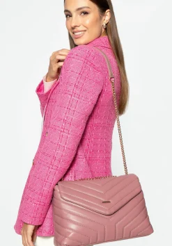 Damska crossbody na łańcuszku z ekoskóry różowa>WITTCHEN Fashion