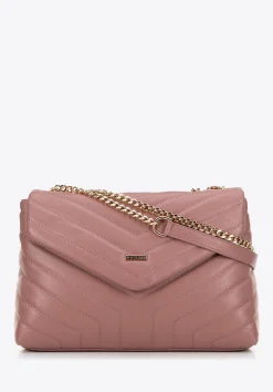 Damska crossbody na łańcuszku z ekoskóry różowa>WITTCHEN Fashion