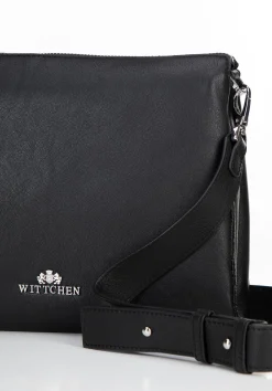 Damska crossbody trójkomorowa ze skóry czarna><noscript><img width=