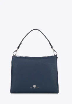 Damska crossbody trójkomorowa ze skóry granatowa>WITTCHEN Online