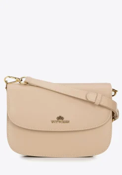Damska crossbody ze skóry naturalnej beżowa>WITTCHEN Hot