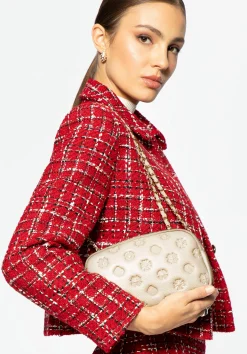 Damska crossbody ze skóry na łańcuszku kremowa>WITTCHEN Clearance