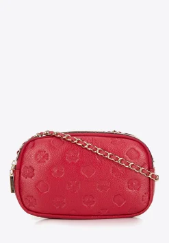 Damska crossbody ze skóry na łańcuszku malinowa>WITTCHEN Hot