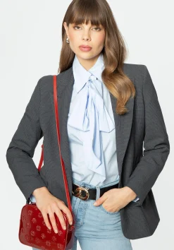 Damska crossbody ze skóry lakierowanej czerwona>WITTCHEN Clearance