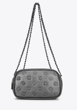Damska crossbody ze skóry na łańcuszku srebrna>WITTCHEN Clearance