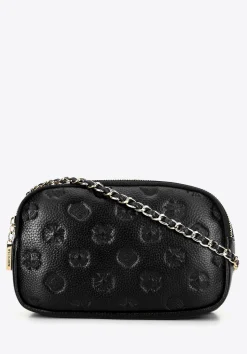Damska crossbody ze skóry na łańcuszku czarna>WITTCHEN Hot