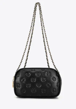 Damska crossbody ze skóry na łańcuszku czarna>WITTCHEN Hot