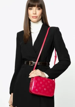 Damska crossbody ze skóry lakierowanej różowa>WITTCHEN Discount