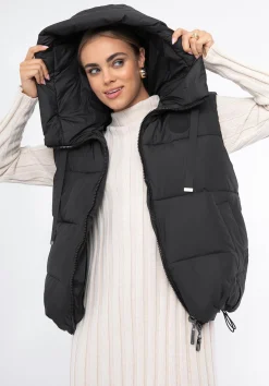 Damska kamizelka oversize pikowana czarna>WITTCHEN Outlet