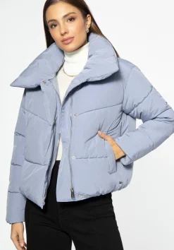 Damska kurtka oversize pikowana niebieska>WITTCHEN Online