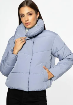 Damska kurtka oversize pikowana niebieska>WITTCHEN Online