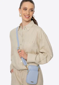 Damska listonoszka z imitacji skóry mini niebieska>WITTCHEN Fashion