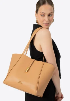 Damska shopperka skórzana z wyjmowaną saszetką beżowa>WITTCHEN Hot