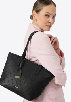 Damska shopperka z imitacji skóry średnia czarna>WITTCHEN Fashion