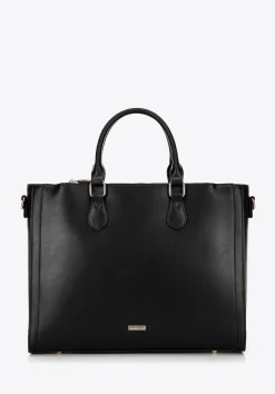 Damska torba na laptopa 14,5” z imitacji skóry czarna>WITTCHEN Hot