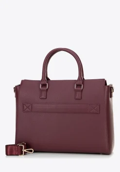Damska torba na laptopa 17" z imitacji skóry bordowa><noscript><img data-lazyloaded=