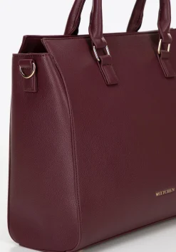 Damska torba na laptopa 17" z imitacji skóry bordowa><noscript><img data-lazyloaded=