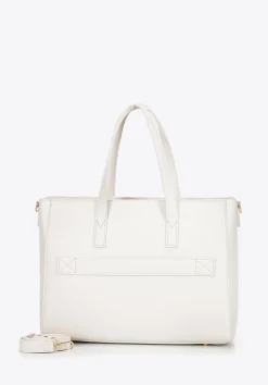Damska torba na laptopa 16" z imitacji skóry kremowa><noscript><img data-lazyloaded=