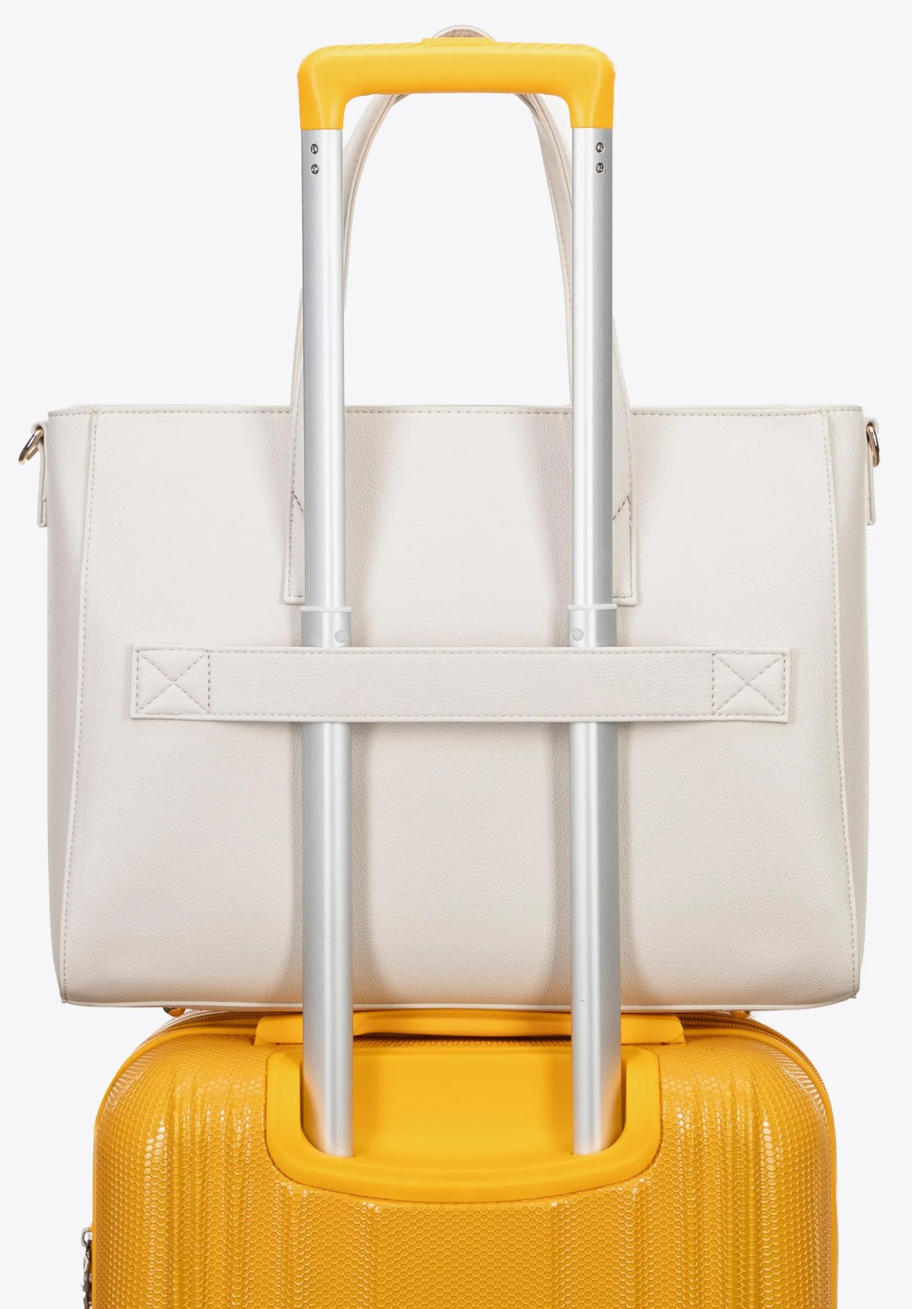 Damska torba na laptopa 16" z imitacji skóry kremowa>WITTCHEN Fashion