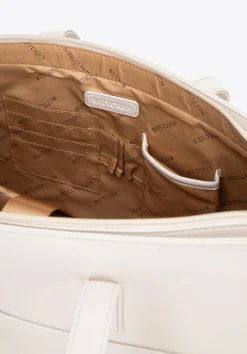 Damska torba na laptopa 16" z imitacji skóry kremowa><noscript><img data-lazyloaded=