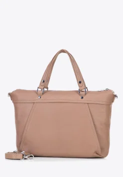 Damska torba na laptopa 15" ze skóry z chwostem beżowa><noscript><img data-lazyloaded=