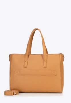Damska torba na laptopa 16" z imitacji skóry camel><noscript><img data-lazyloaded=