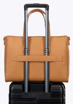 Damska torba na laptopa 16" z imitacji skóry camel><noscript><img data-lazyloaded=